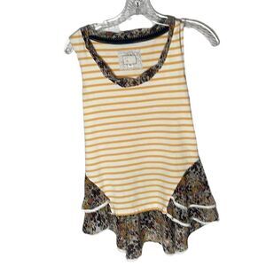 Anthropology Yellow/White Striped Tank Top. Size XSmall.